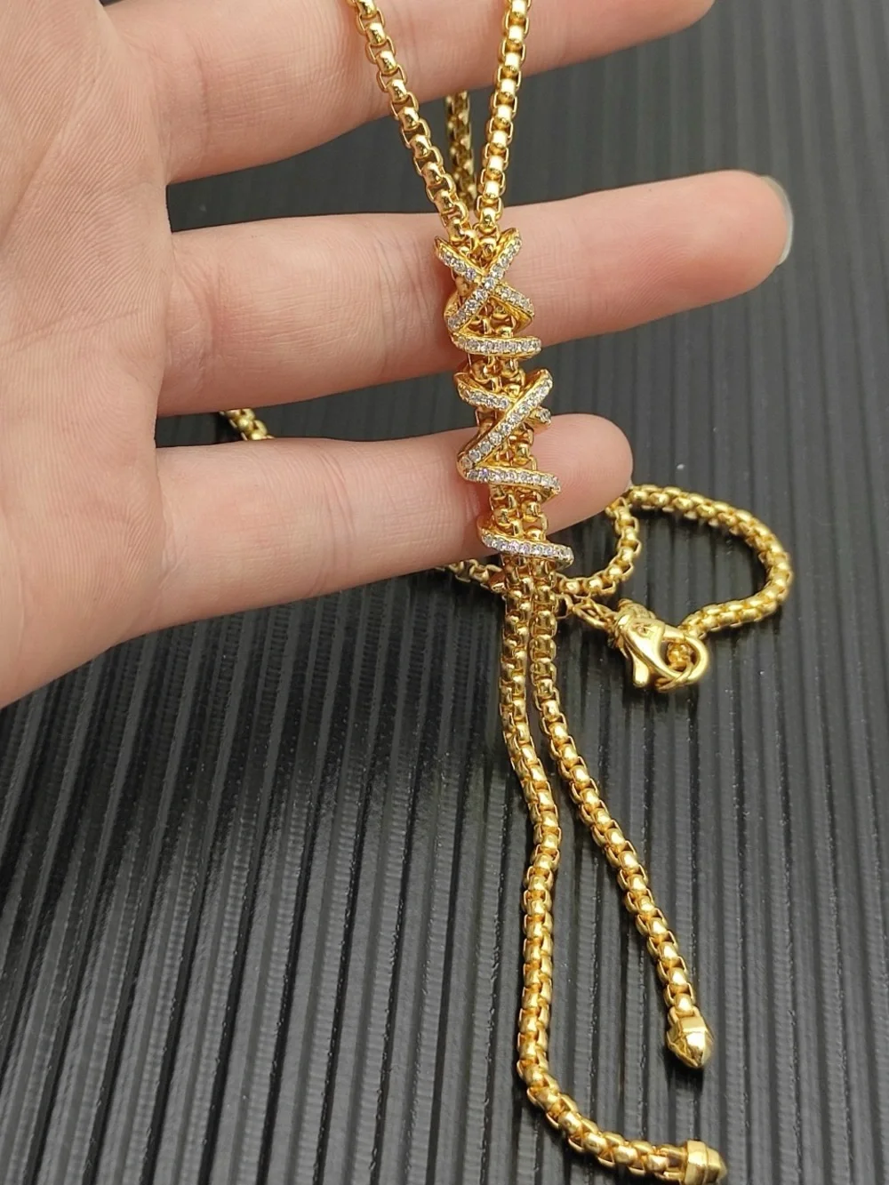 David Yurman Gold-Tone Adjustable Lariat Necklace -